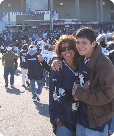 Jared and Mommy at a Cowboys Game!