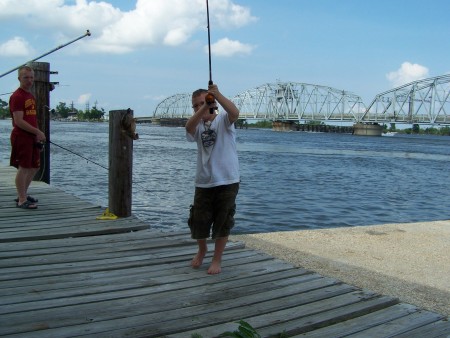 Rory fishing at my parents