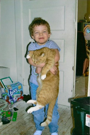Xander and his kitty Buckey