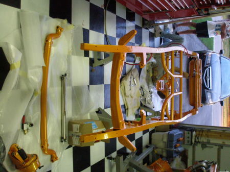 the chassis back from paint