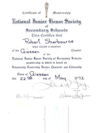 Giessen - National Junior Honor Society 1972