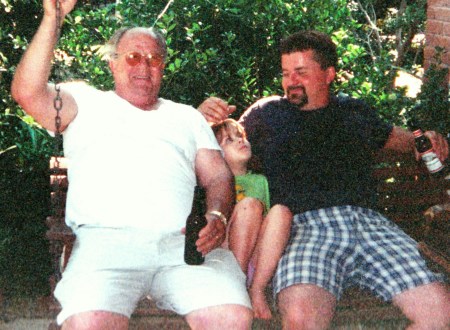 My Dad, Amber & me on the swing.