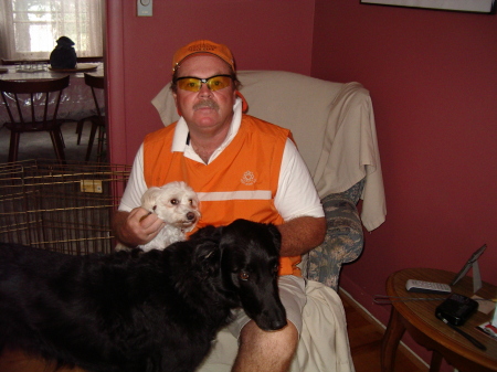 my hubby, Steve & the dogs