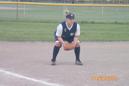 Ashlie playing softball