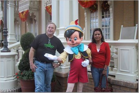 With Florence and Pinocchio at Disney World