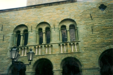 romanesque details on the cathedral