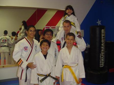 grandkids in karate class