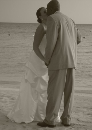 amber and brian on beach