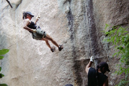 Rappelling at Enchanted Rock