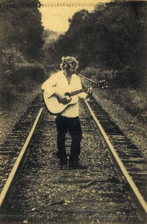 me on the railroad tracks near mill road, 1979