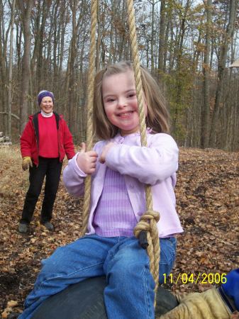 She loved this tire swing