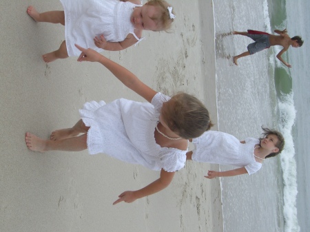 Sisters walking on the beach