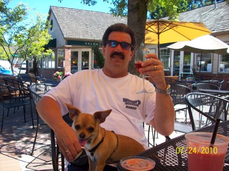 Me and my best buddy Ollie shearing a glass of wine on a "HOT" summer day :-) ................2010