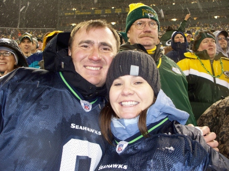 Cheering on our Seahawks in Green Bay!!