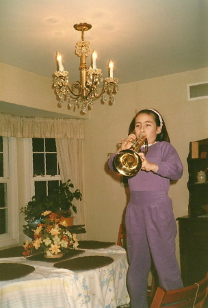 playing w/ my dad's trumpet!