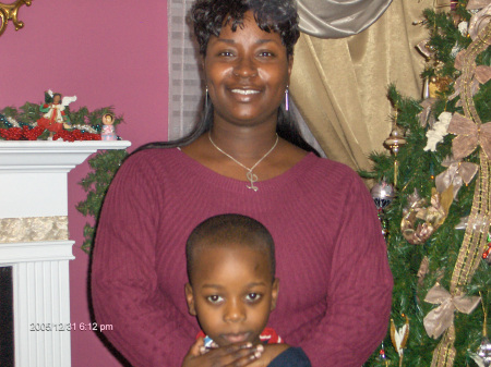 Lakesha and youngest son, Ethan on New Years