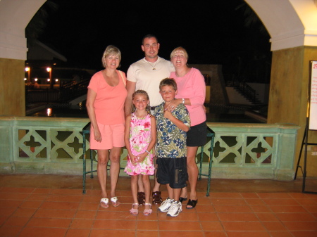 My husband, kids, mom, and me in Jamaica 2004