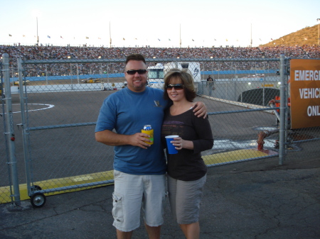 Kris and Deb at NASCAR 04-2008
