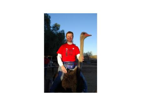 Riding an Ostrich in Africa 2007