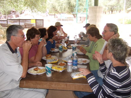 A quiet moment at last- everyone is chewing...