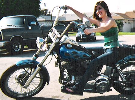 my daughter Brittney on my Shovelhead