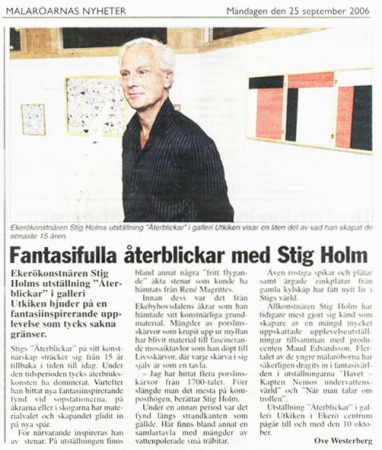 Stig Holm at his art exhibition