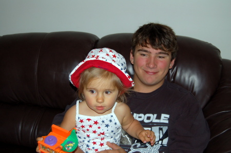 Jessica and her big brother on July 4th