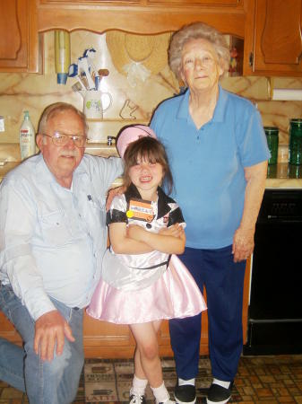 Morgan and my Mom and Dad - Halloween 2008