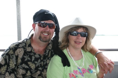 My wife and I on a SC Pirate Cruise