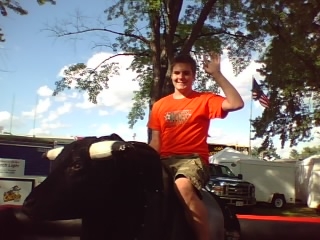 My Austin riding a mechanical bull