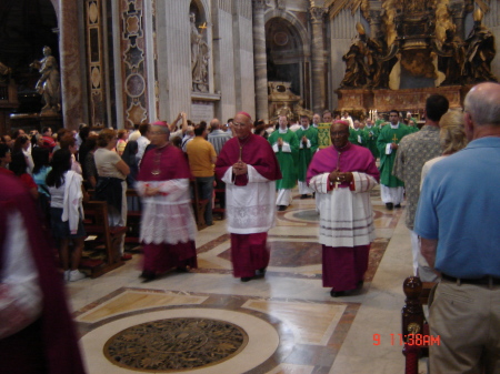 Typical Sunday mass at  St. Peter's Basilica.