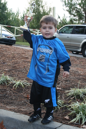 10/08 - Our son Conor enjoying soccer !