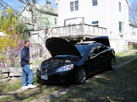 me detailing my sons car