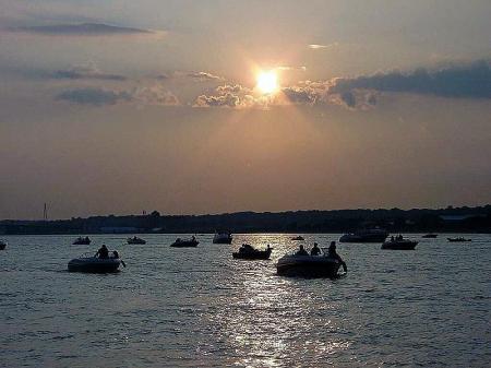 Boaters at Dusk