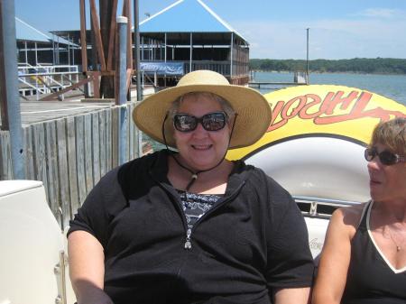 debbie on boat