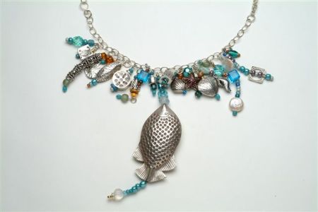 Mermaid Bling   Apprx 38 inches  Silver chain