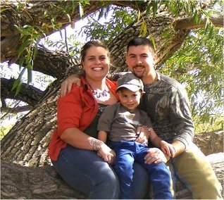 Son Wil with his wife Laureena and son Wyatt