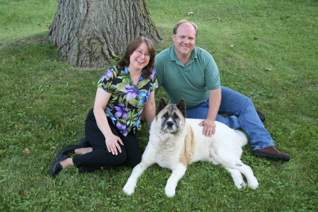 The Smiths with our Akita, Kallie