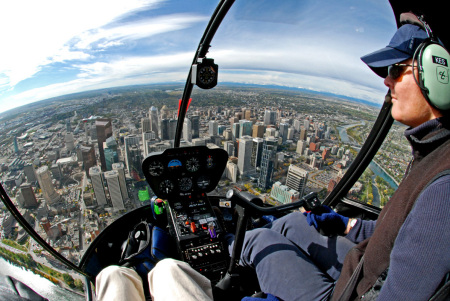 My bubble office in the sky over Calgary