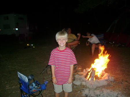 Son Tyler camping