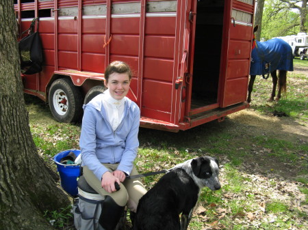 My daughter at a horse show