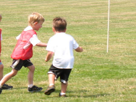 Jacob going for it in soccer