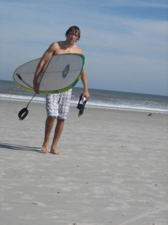 Doug at Jacksonville Beach near his schoo UNF