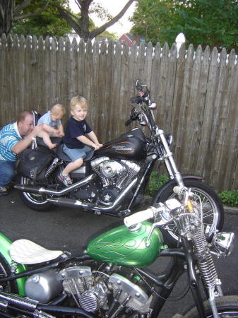 John , Jack, and Joey with the bikes