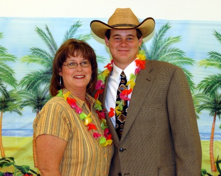 My son and I at a 4-H Luau