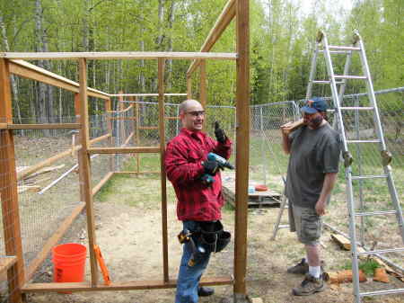 Working on the woodshed