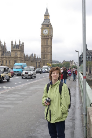 Monica on Westminster Bridge, London