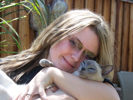 Amanda holding Nisha Kitty