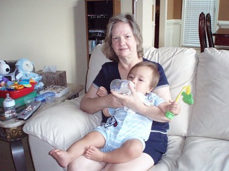 Granny and Alex at 9 months