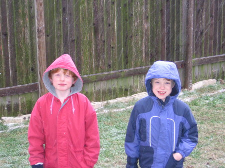 My twins and snow in Texas